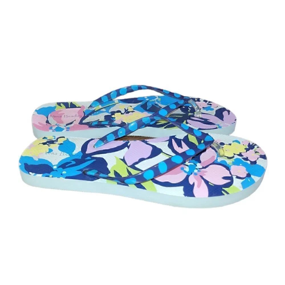 Vera Bradley Floral Thong Flip Flop Sandals 9/10